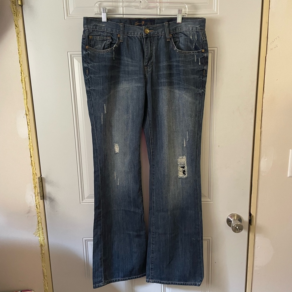 34x34 Seven7 Blue Bootcut Jeans